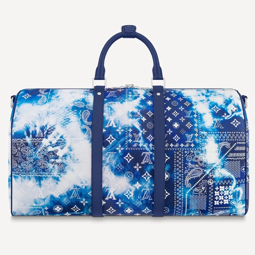 Louis Vuitton Leather Bandana Print Limited Edition Keepall 50B Duffle Bag